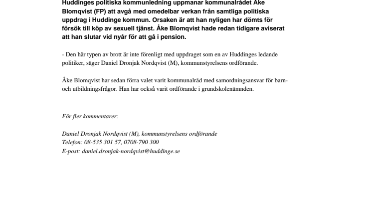 Kommunalråd uppmanas avgå