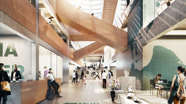 Stadsdelshus med rum för kultur  Selma stad, interiör