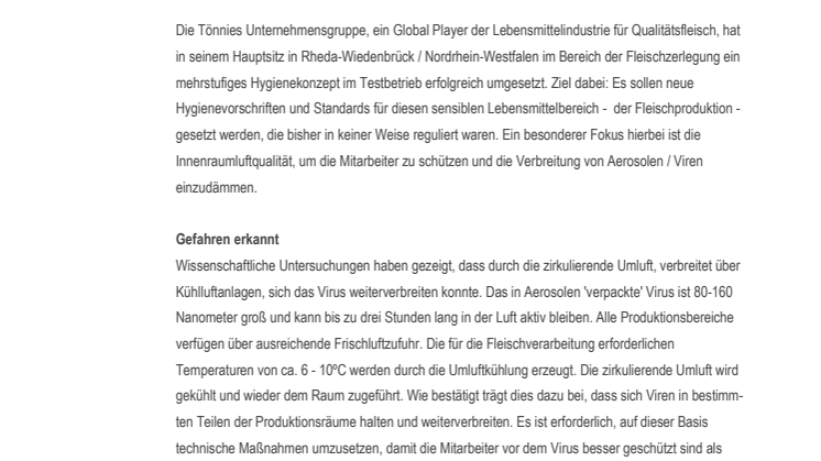 Die richtige Luftqualität, dort wo sie benötigt wird.