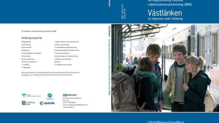 Järnvägsutredning inklusive miljökonsekvensbeskrivning - Västlänken - Del 1