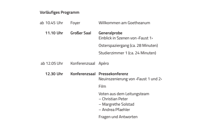 "Faust 1 und 2": Medienevent am 21. März am Goetheanum (vorläufiges Programm)