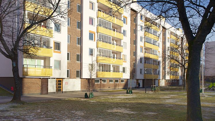 Kv Lagmannen, Lagman Lekares väg 1-7, 9-15 och 17-27 i Alby. Foto: Per Hedin