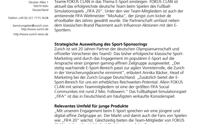 Zurich spielt im E-Sport mit
