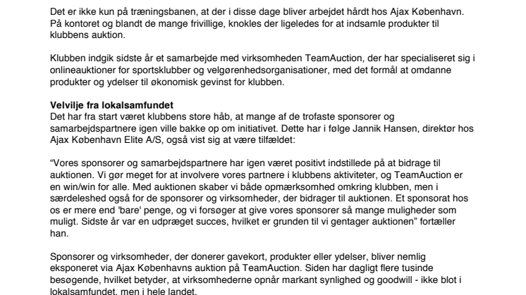 AJAX København svinger igen auktionshammeren