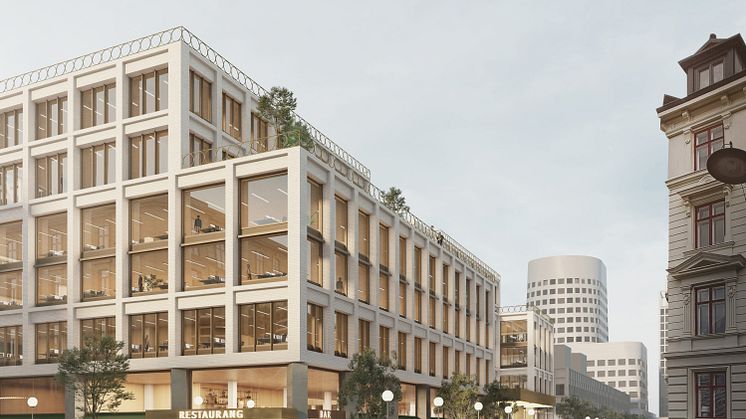 Granskning av detaljplan för verksamheter och kategoribostäder vid Smålandsgatan inom stadsdelen Heden är ett av ärendena på byggnadsnämnden den 18 oktober. Visionsbild: Kaminsky Arkitektur_General Arcitecture