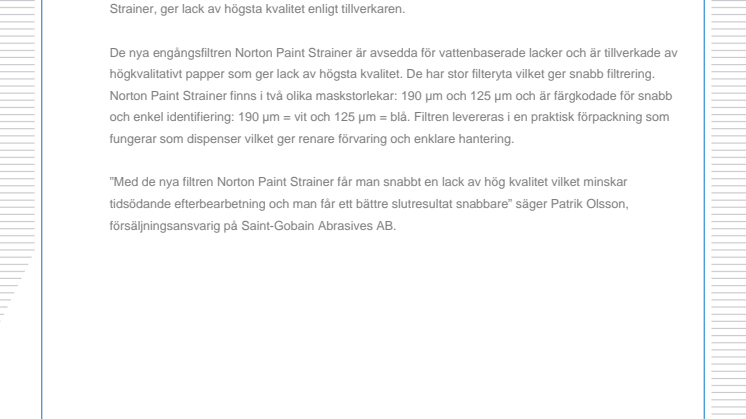 Nya lackfilter