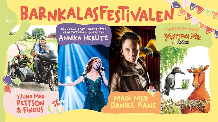 Pettson & Findus, Annika Herlitz, Daniel Kane och Mamma Mu & Kråkan på turné i sommar