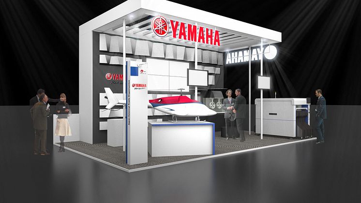 3D mockup of the Yamaha Motor booth