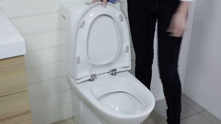 Porsgrund klosettsete med myktlukkende funksjon og hurtigkobling