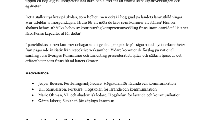 Sex seminarier från Jönköping University under Almedalen