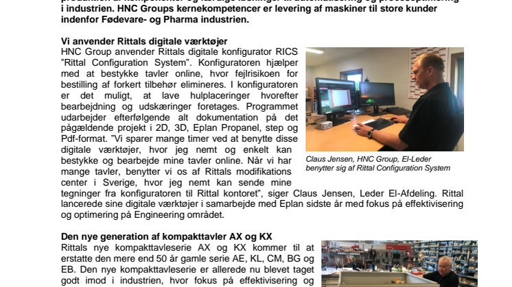 HNC Group har skiftet til Rittals nye AX/KX kompakttavler