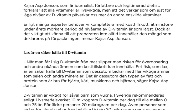 Extra viktigt att äta lax under vintern 
