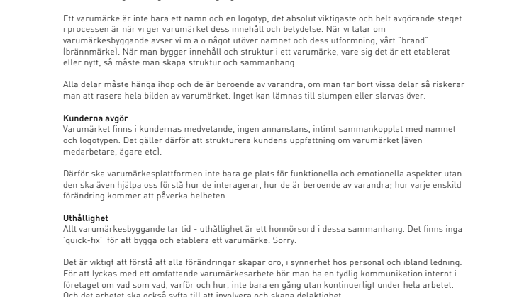Genvägar till ett starkt varumärke