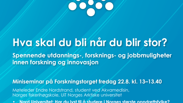 Studentbrosjyre Forskningstorget Aqua Nor 2019