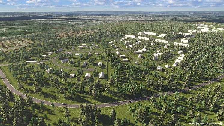 NCC ska arbeta med infrastrukturen på Pitholmshöjden. Visionsskiss: Norconsult