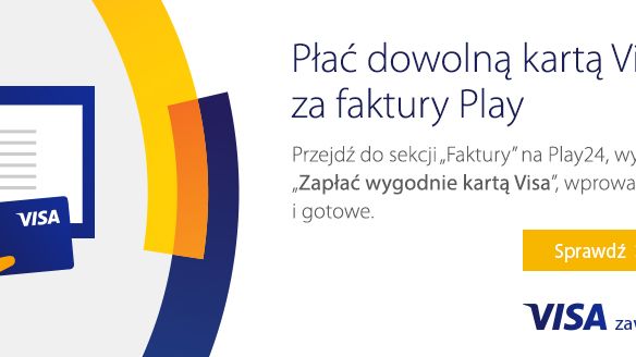 Płać online kartą Visa za rachunki w sieci Play