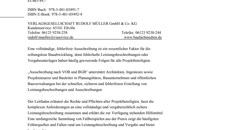 Ausschreibung nach VOB und BGB 