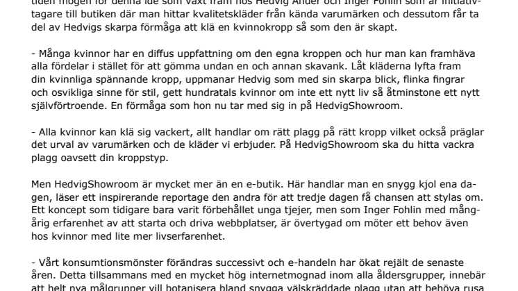 Nu öppnar TV-stylisten Hedvig Andér butik på nätet