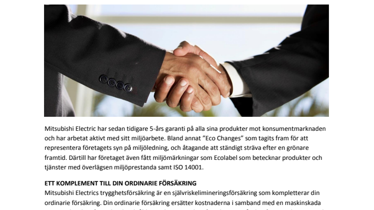 Mitsubishi Electric med Trygghetsförsäkring i 14 år! 