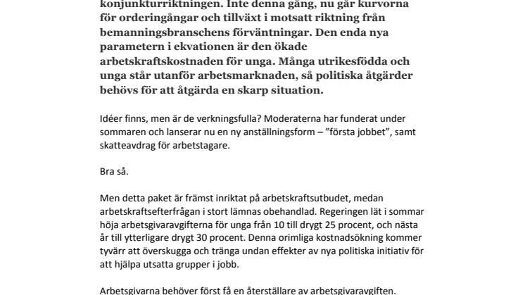 Politiska initiativ för ungdomsjobb överskuggas av orimlig kostnadsökning