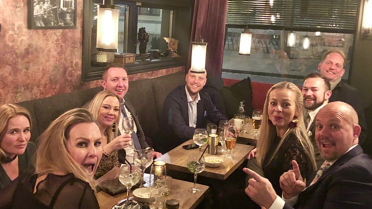 Kontorhuset gir deg større arbeidsmiljø, som her fra julebordet for Kontorhuset på Bragernes i 2018.