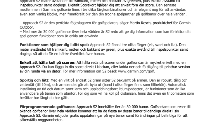 Se spelet från en ny sida med Garmin® Approach S2 golfklocka 