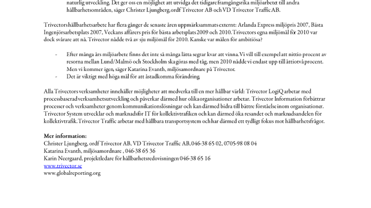 Trivector släpper sin första hållbarhetsredovisning