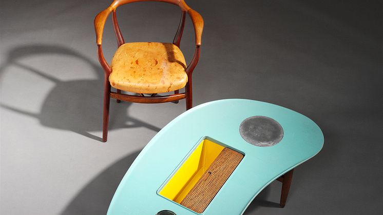 Finn Juhl FJ-44 armchair and a unique coffee table (1944-45).