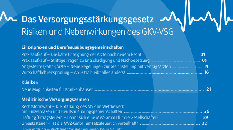 Erste Praxishinweise zum Versorgungsstärkungsgesetz