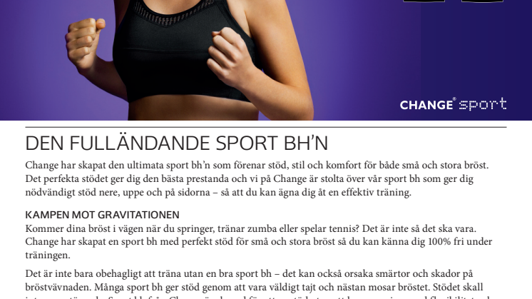 Pressmeddelande sport bh