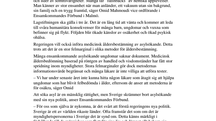   Stora påfrestningar på redan hård drabbade människor 