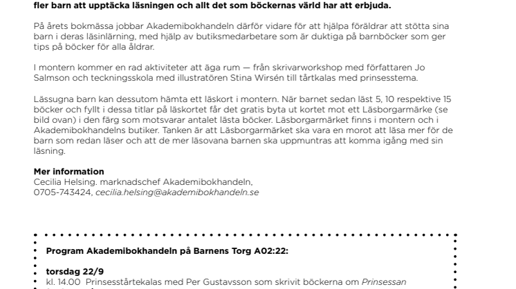 Akademibokhandeln satsar på barns läsning under årets Bokmässa