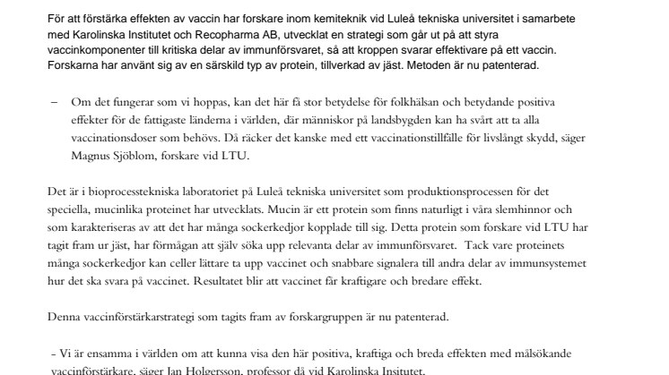 Jäst bakom effektivare vaccin som kan hjälpa de fattigaste länderna i världen