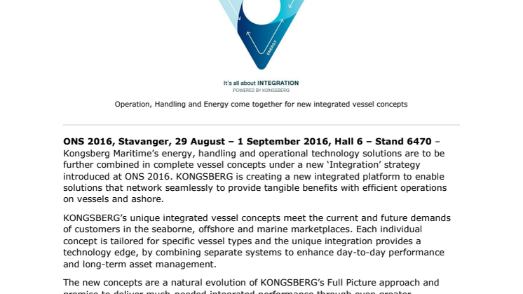 Kongsberg Maritime: New Mode-Based, Energy-Focused Integrated Solutions Deliver Optimal Efficiency for Operators