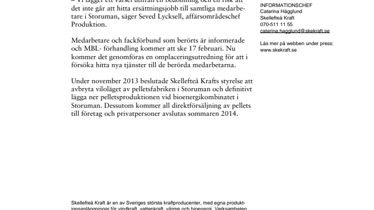 Skellefteå Kraft varslar i Storuman