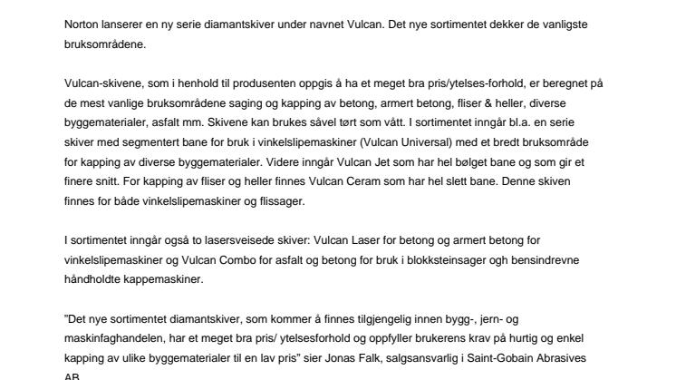 Ny serie diamantskiver fra Norton