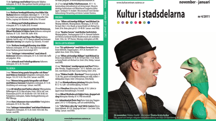 Jazziga toner, barnteater och julens alla fester i nya numret av Kultur i stadsdelarna