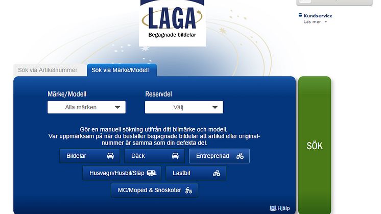 Begagnade Volvo reservdelar till entreprenadmaskiner via laga.se
