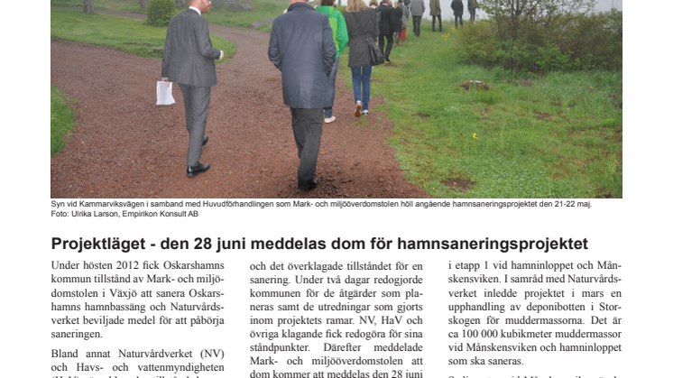 Nyhetsbrev 11 - saneringen av Oskarshamns hamnbassäng