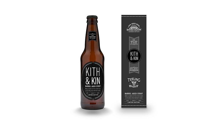 Kith & Kin - ett välsmakande resultat av vänskap mellan skottar och irländare -  ny Innis & Gunn stout lagrad på fat från Teeling Whiskey 