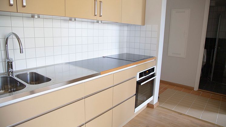 Allt från kök till parkett och kakel är återbrukat i lägenheten på Kustgatan.