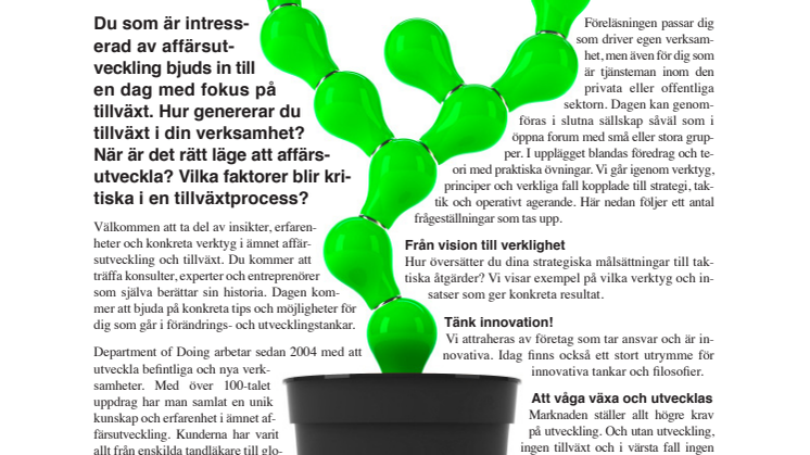 Fokusera på tillväxt!
