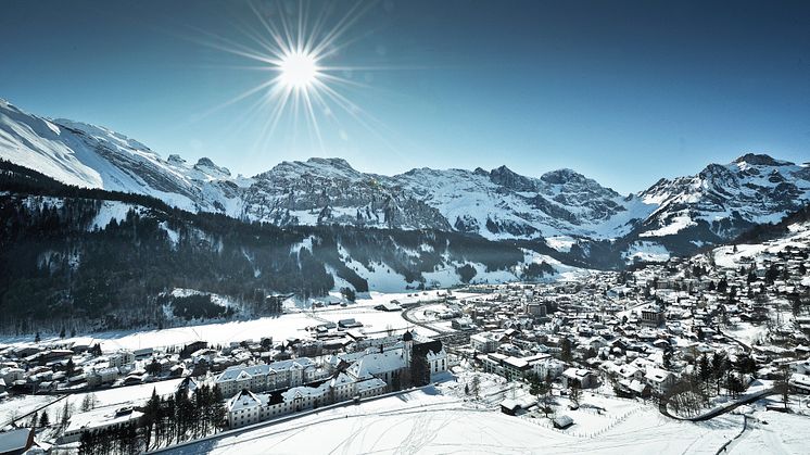 Blick auf Engelberg im Winter © Engelberg-Titlis, Fotograf Christian Perret