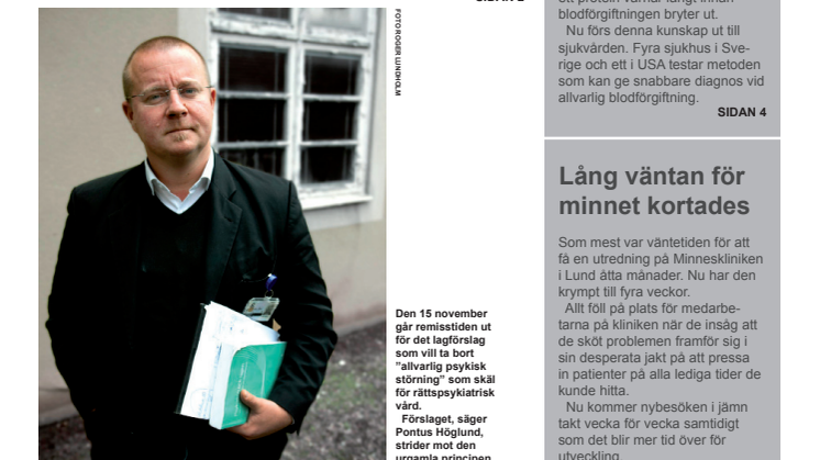 Nyhetsbrev 6 2012: Lagförslag skrämmer intagna på rättspsyk