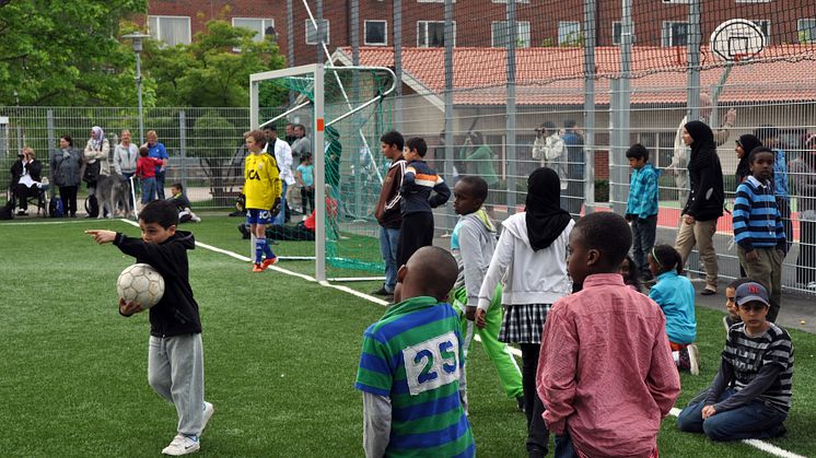Fotbollsmatch vid Väderleken