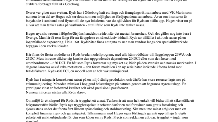 Huges Marina och Ryds satsar