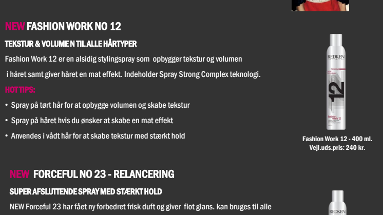 Redken new Sprays - Fashion Work 12 & Forcefull 23 
