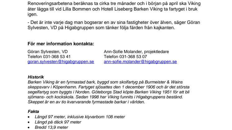 Barken Viking korsar Göta Älv