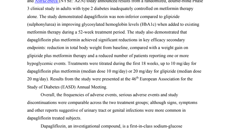 Global dapagliflozin release EASD 24 sep
