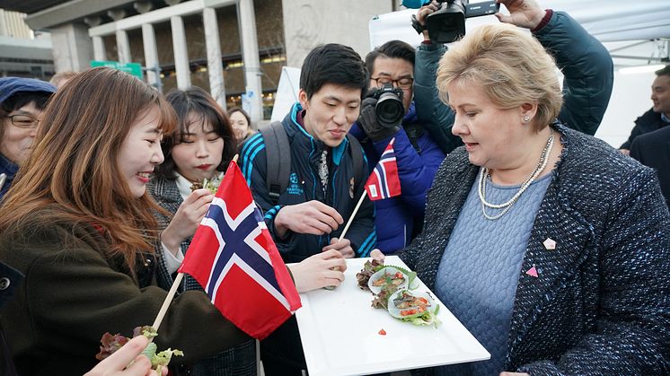 Statsminister Erna Solberg i Korea